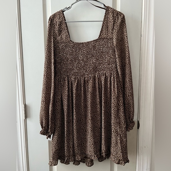 SHE + SKY LONG SLEEVE BROWN DRESS - Picture 5 of 5
